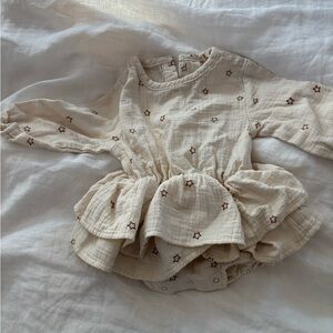 Quincy Mae Cream Star Bodysuit